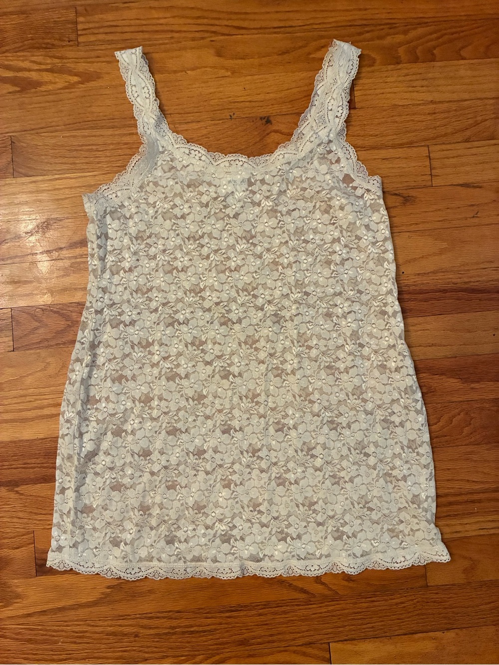 maternity vintage Lace Camisole Tank Top - White size L